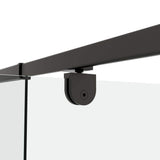 TOOLKISS 44 to 48 in. W x 71 in. H Framed Pivot Shower Door in Black with Clear Glass
