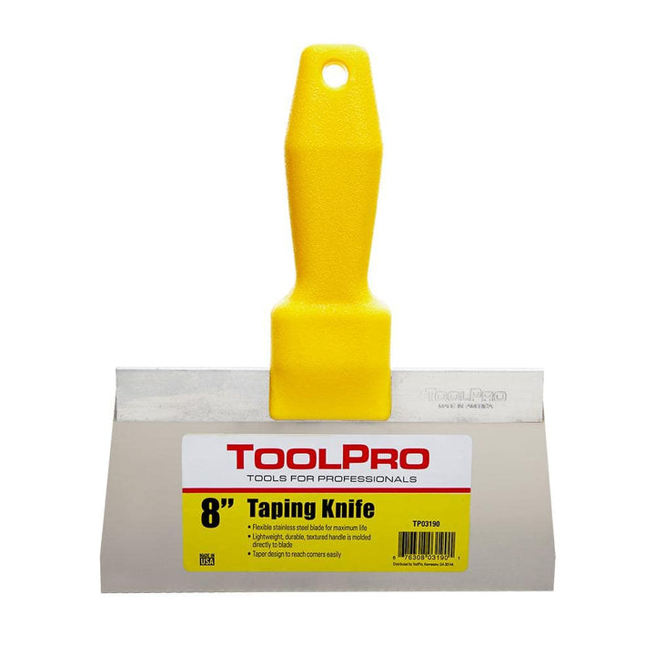 ToolPro 8 in. Stainless Steel Taping Knife with Textured Handle