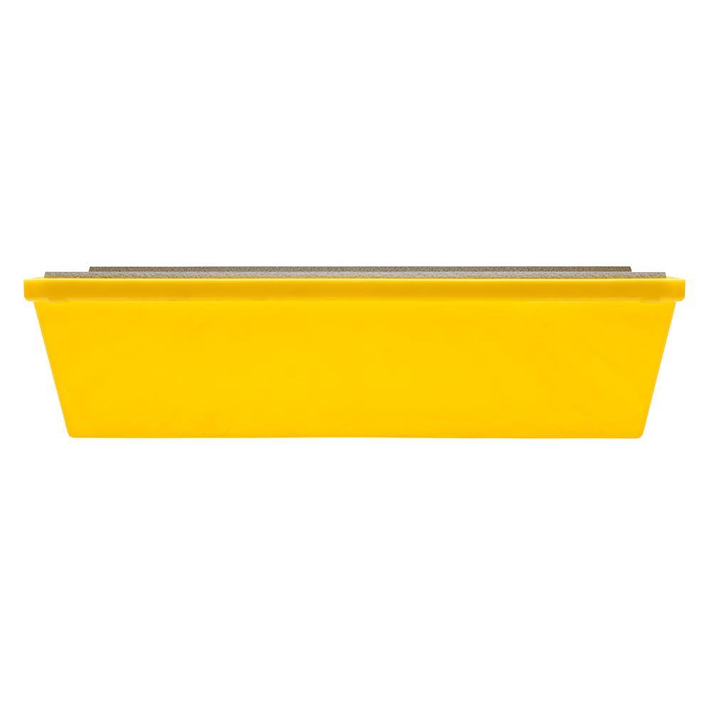 ToolPro 12 in. Heavy Duty Textured Plastic Yellow Plastic Mud Pan