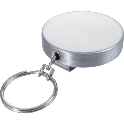 Hillman Steel Silver Retractable Key Chain, 20" Cable
