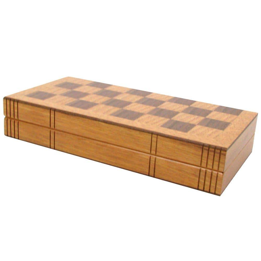 Trademark Games Wooden Book Style Chess Board with Staunton Chessmen