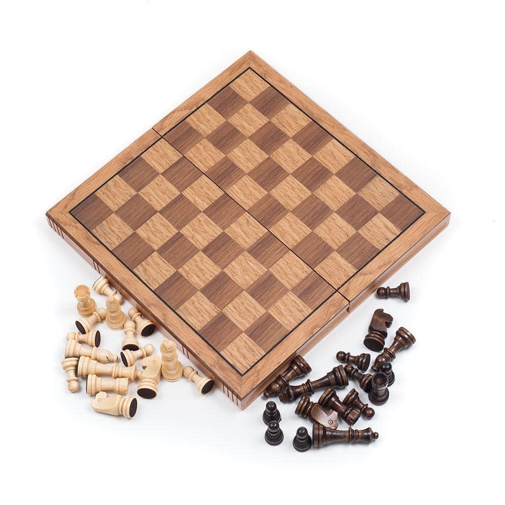 Trademark Games Wooden Book Style Chess Board with Staunton Chessmen
