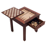 Trademark Games Deluxe Wooden 3-in-1 Chess and Backgammon Table Set
