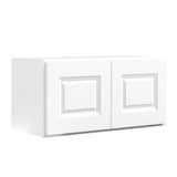30 in. W x 12 in. D x 24 in. H Traditional White Plywood Ready to Assemble Kitchen Wall Cabinet with Doors and Shelves