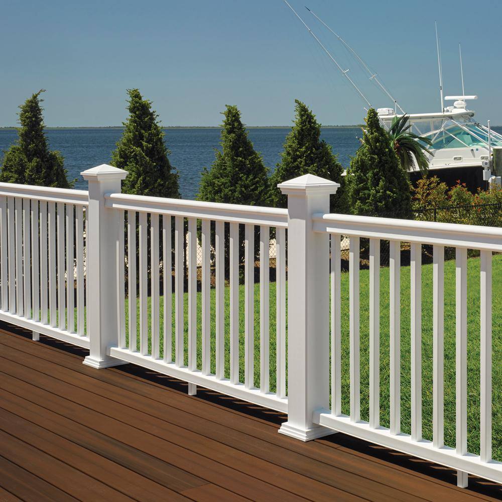 Fiberon CountrySide 5 in. x 5 in. x 45 in. Tranquil White Capped Composite Beveled Post Sleeve