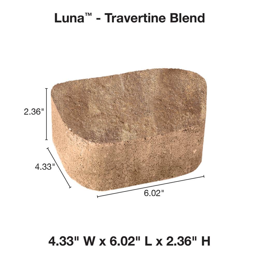 Pavestone Luna 6.02 in. L x 4.33 in. W x 2.36 in. H Travertine Blend Concrete Paver (640-Pieces/115.9 sq. ft./Pallet