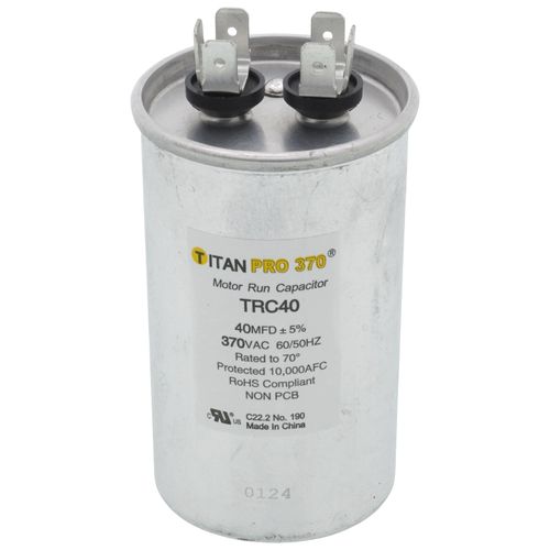 Titan Pro TRC40 capacitor - front view (Product Type: Capacitor; Voltage: 370V)