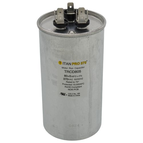 Titan Pro TRCD805 capacitor - front view (Product Type: Capacitor; Voltage: 370V)