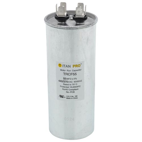 Titan Pro TRCF55 capacitor - front view (Product Type: Capacitor; Voltage: 440/370V)