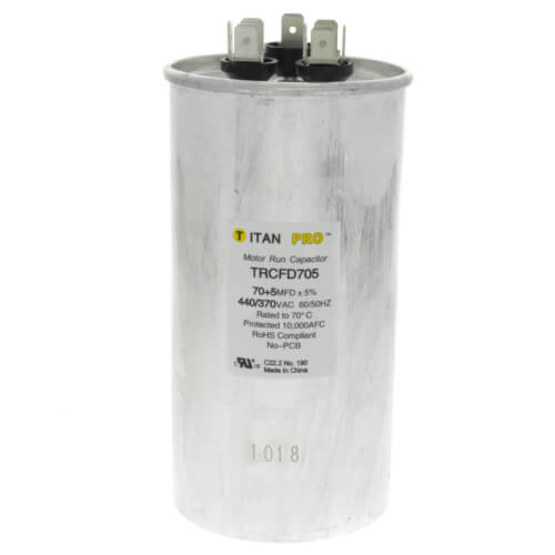 Titan Pro TRCFD705 capacitor - front view (Product Type: Capacitor; Voltage: 440/370V)