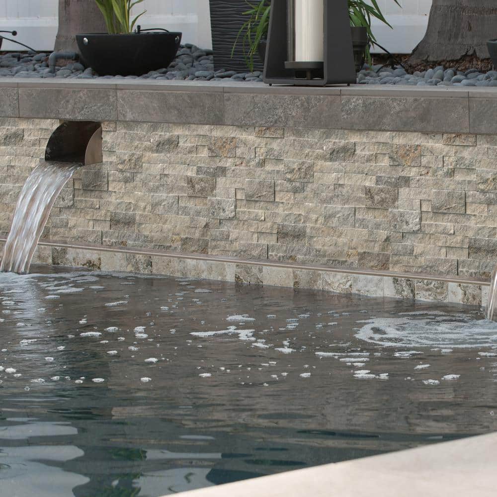 MSI Trevi Gray Ledger Panel 6 in. x 24 in. Natural Travertine Wall Tile (10 Cases / 60 sq. ft. / Pallet)