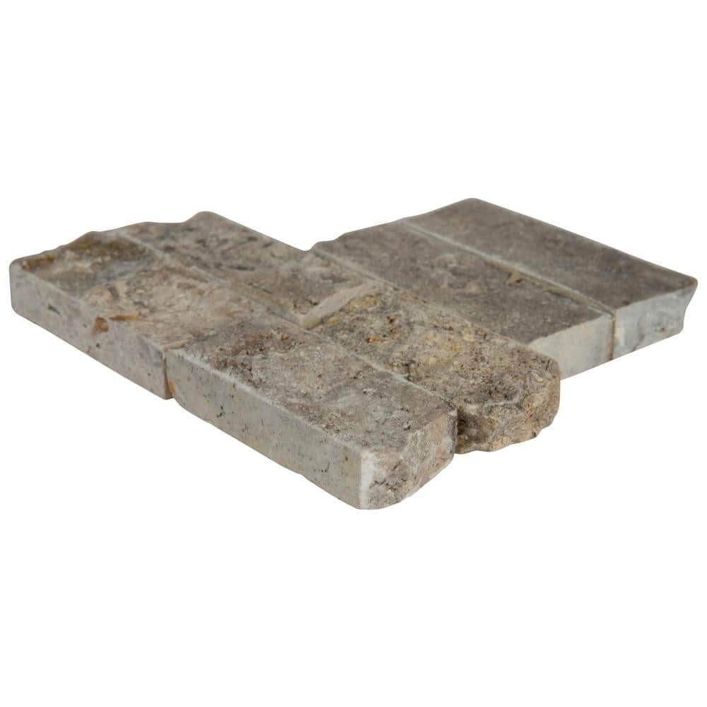 MSI Trevi Gray Ledger Corner 6 in. x 6 in. x 6 in. Natural Travertine Wall Tile (2.5 sq. ft./Case)