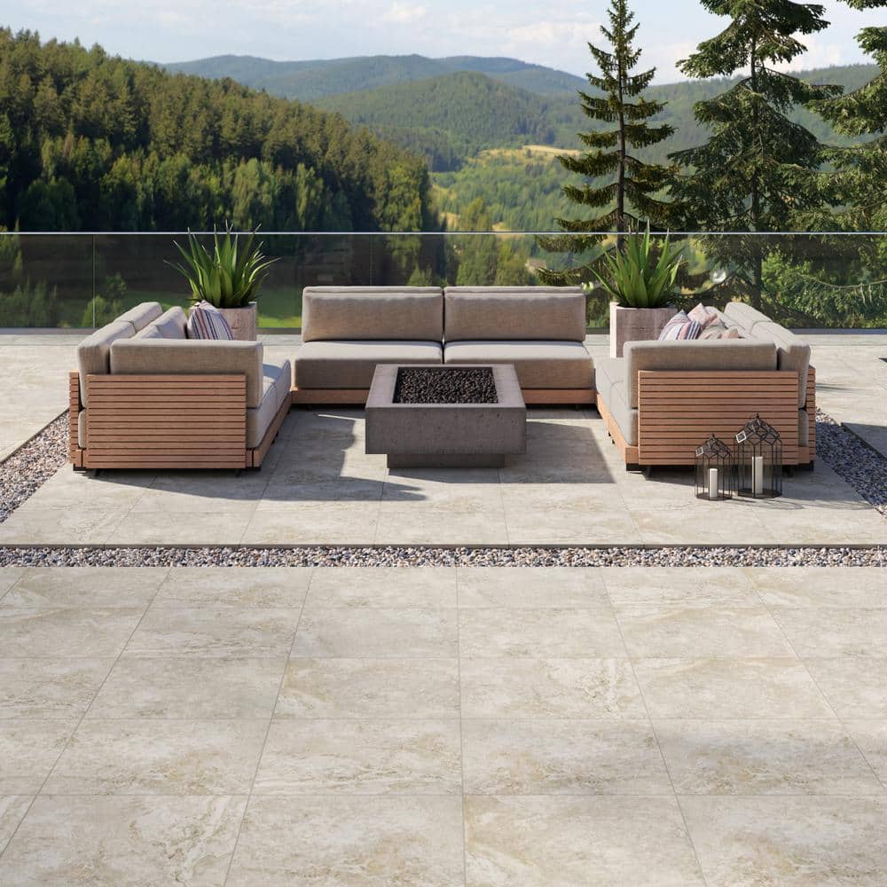 MSI Trevi Silver 2 cm. x 24 in. x 24 in. Matte Porcelain Stone Look Paver Floor Tile (30 Cases/240 sq. ft./Pallet)