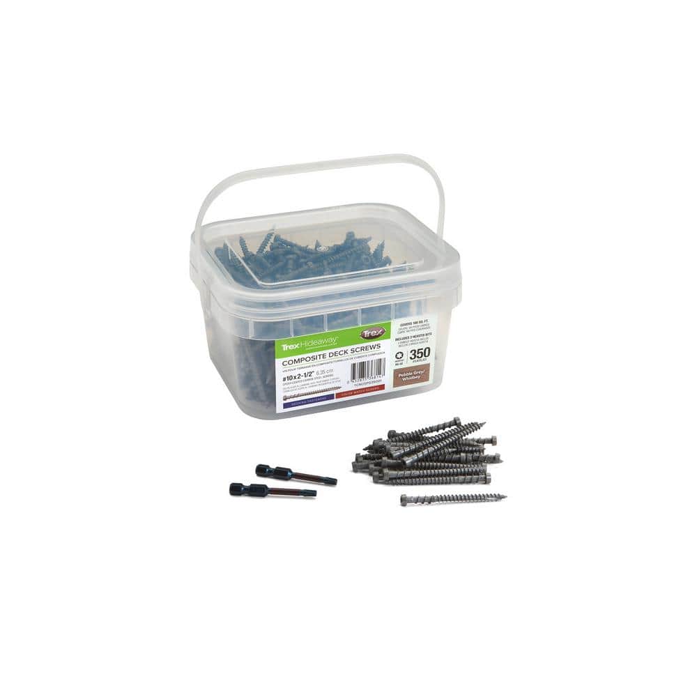 Trex 2-1/2 in. #10 Torx Flat Undercut Pebble Grey and Whidbey Color-Match Deck Screws 350-Count/Box
