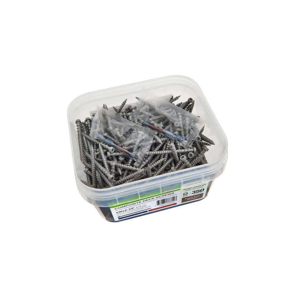 Trex 2-1/2 in. #10 Torx Flat Undercut Pebble Grey and Whidbey Color-Match Deck Screws 350-Count/Box