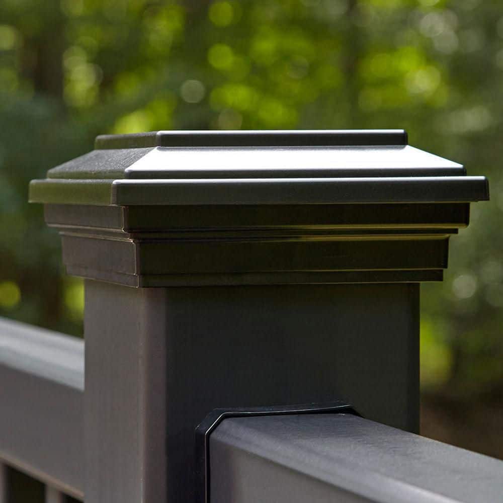 Trex Enhance 4 in. x 4 in. Charcoal Black Composite Post Cap-Flat