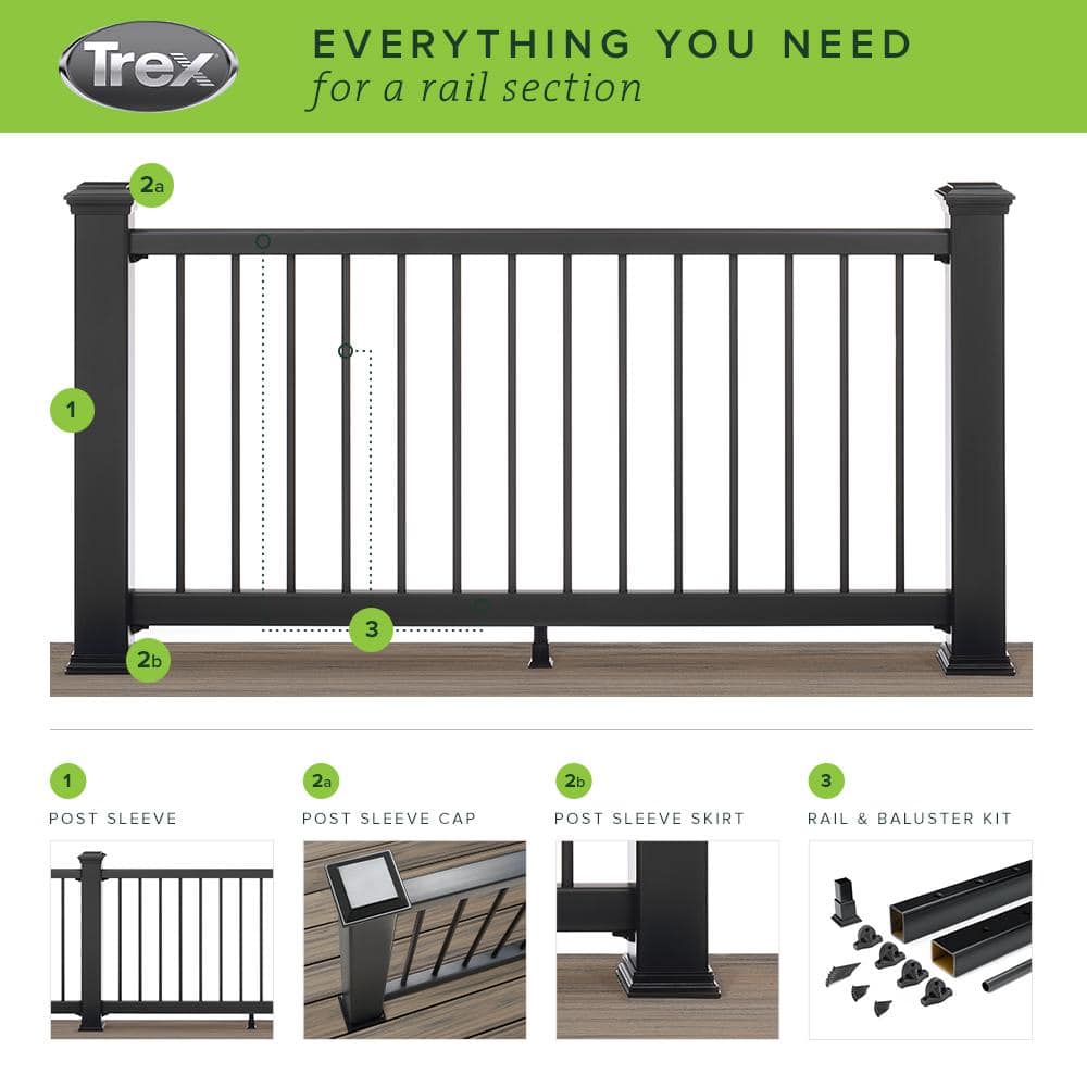Trex Enhance 4 in. x 4 in. Charcoal Black Composite Post Cap-Flat