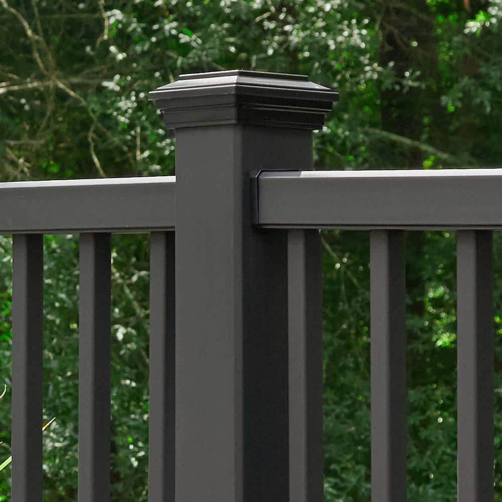 Trex Enhance 4 in. x 4 in. Charcoal Black Composite Post Cap-Flat