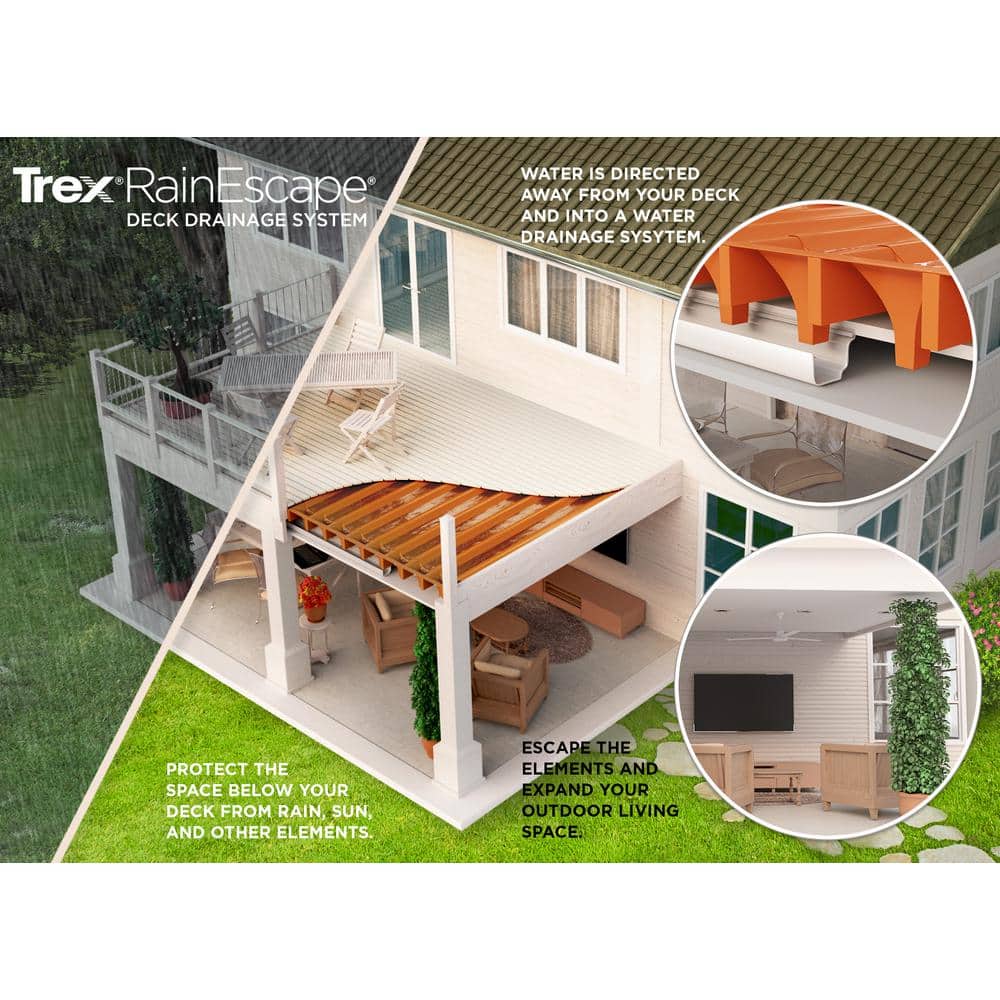 Trex RainEscape Trex 12 ft. RainEscape Deck Drainage System Plastic Trough