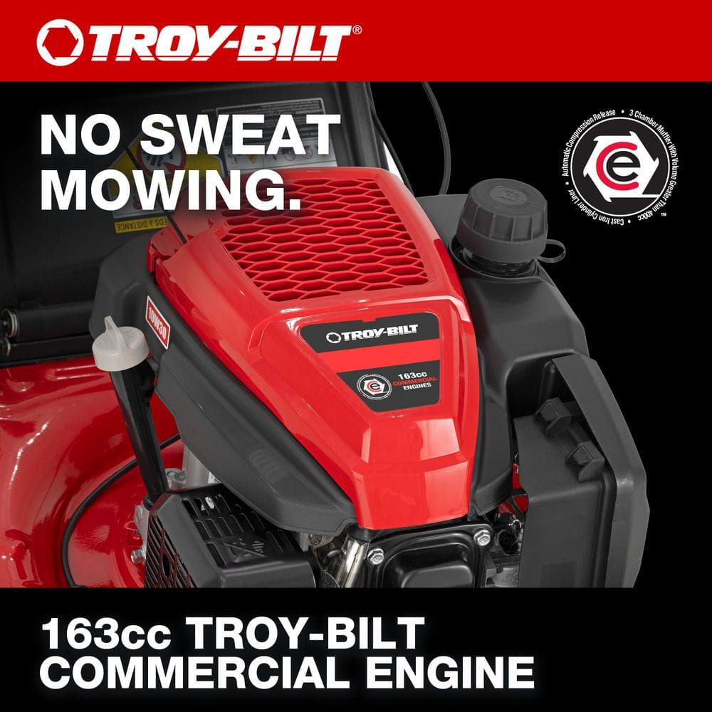 Troy-Bilt 21 in. 163cc OHV Engine Front-Wheel Drive 2-in-1 Gas Walk Behind Lawn Mower with Tri-Action Cutting System