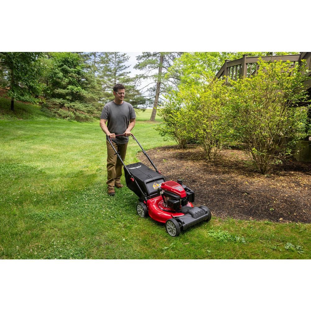 Troy-Bilt 21 in. 163cc OHV Engine Front-Wheel Drive 2-in-1 Gas Walk Behind Lawn Mower with Tri-Action Cutting System