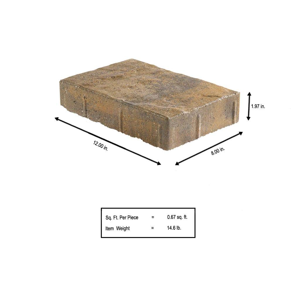 Pavestone Taverna Rec 11.81 in. L x 7.87 in. W x 1.9 in. H Truckee Blend Concrete Paver (192-Piece/124 sq. ft./pallet)