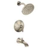 Moen Doux Collection Brushed Nickel 1-Handle Tub and Shower Faucet, Posi-Temp