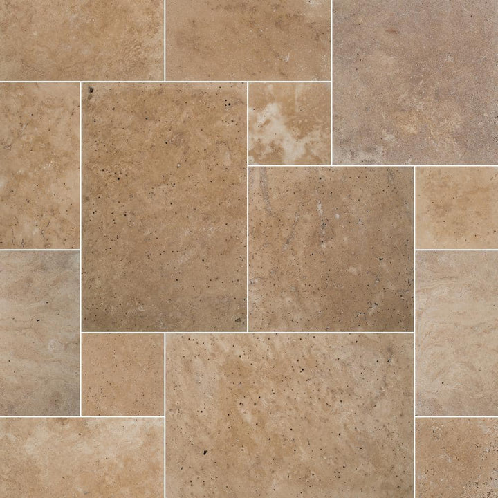 MSI Tuscany Beige 10 Piece Tumbled Travertine Paver Tile Kit (160 sq. ft. / pallet)
