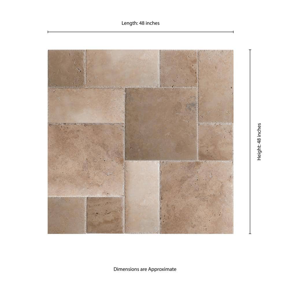 MSI Tuscany Beige Pattern Honed-Unfilled-Chipped Travertine Floor and Wall Tile (5 Kits / 80 sq. ft. / Pallet)