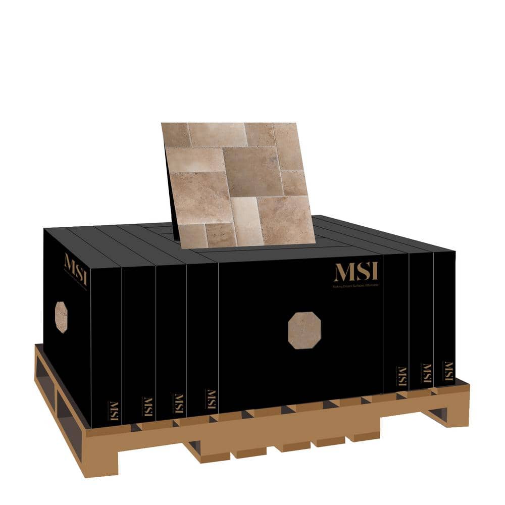 MSI Tuscany Beige Pattern Honed-Unfilled-Chipped Travertine Floor and Wall Tile (5 Kits / 80 sq. ft. / Pallet)