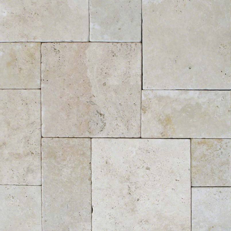 MSI Tuscany Beige Pattern Tumbled Travertine Paver Kit – 10 Kits (160 sq. ft. Pallet)