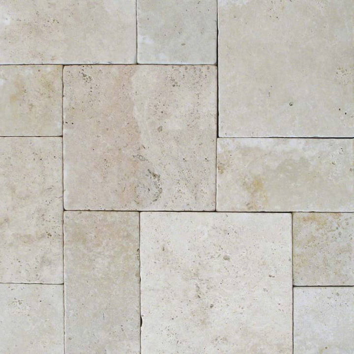 MSI Tuscany Beige Pattern Tumbled Travertine Paver Kit – 10 Kits (160 sq. ft. Pallet)