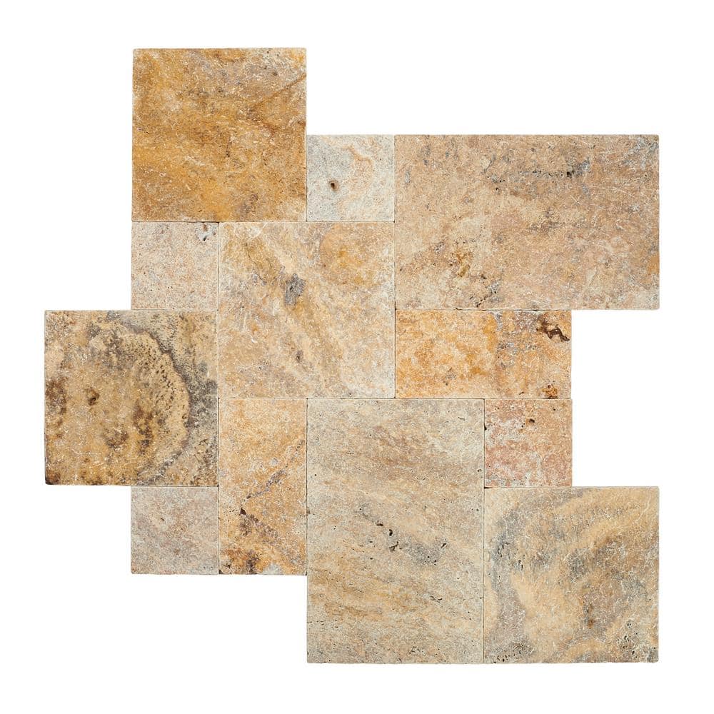 MSI Tuscany Scabas 10 Piece Tumbled Travertine Paver Tile Kit (160 Sq. ft. / Pallet)