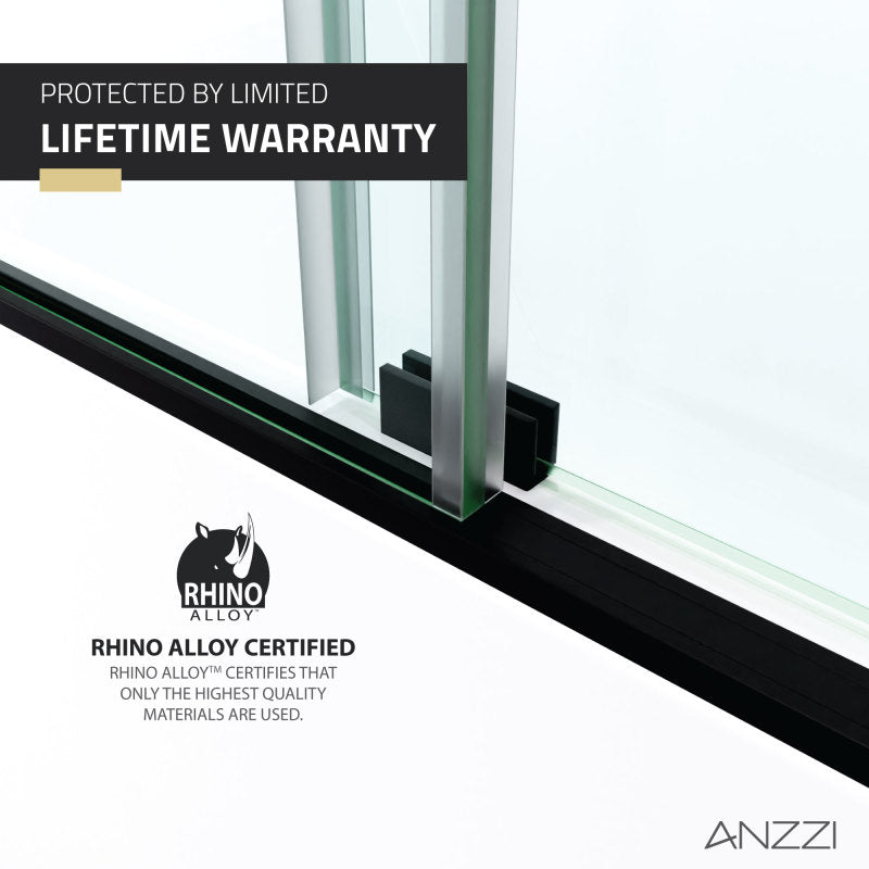ANZZI Raymore 60 in. x 62 in. Frameless Sliding Bathtub Door in Polished Chrome