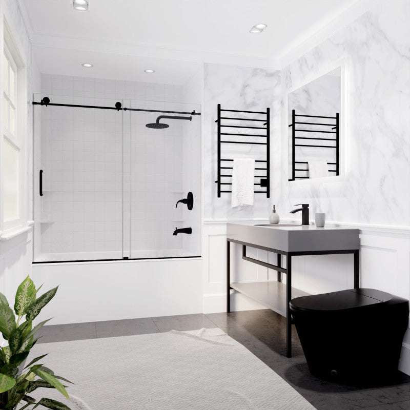 ANZZI Raymore 60 in. x 62 in. Frameless Sliding Bathtub Door in Polished Chrome