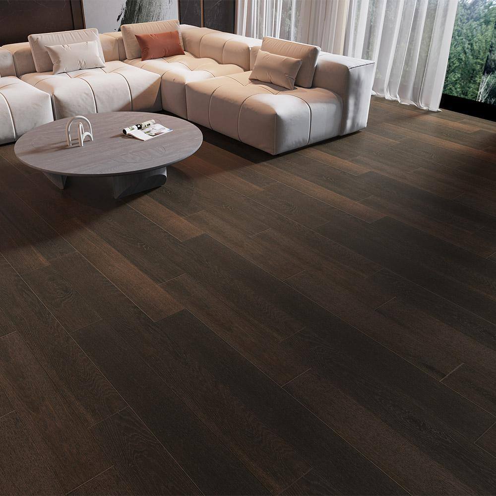 Selkirk Umber Oak 3/8 in. T x 6-1/2 in. W Tongue and Groove Wire Brushed Engineered Hardwood Flooring (31.97 sq.ft./case)