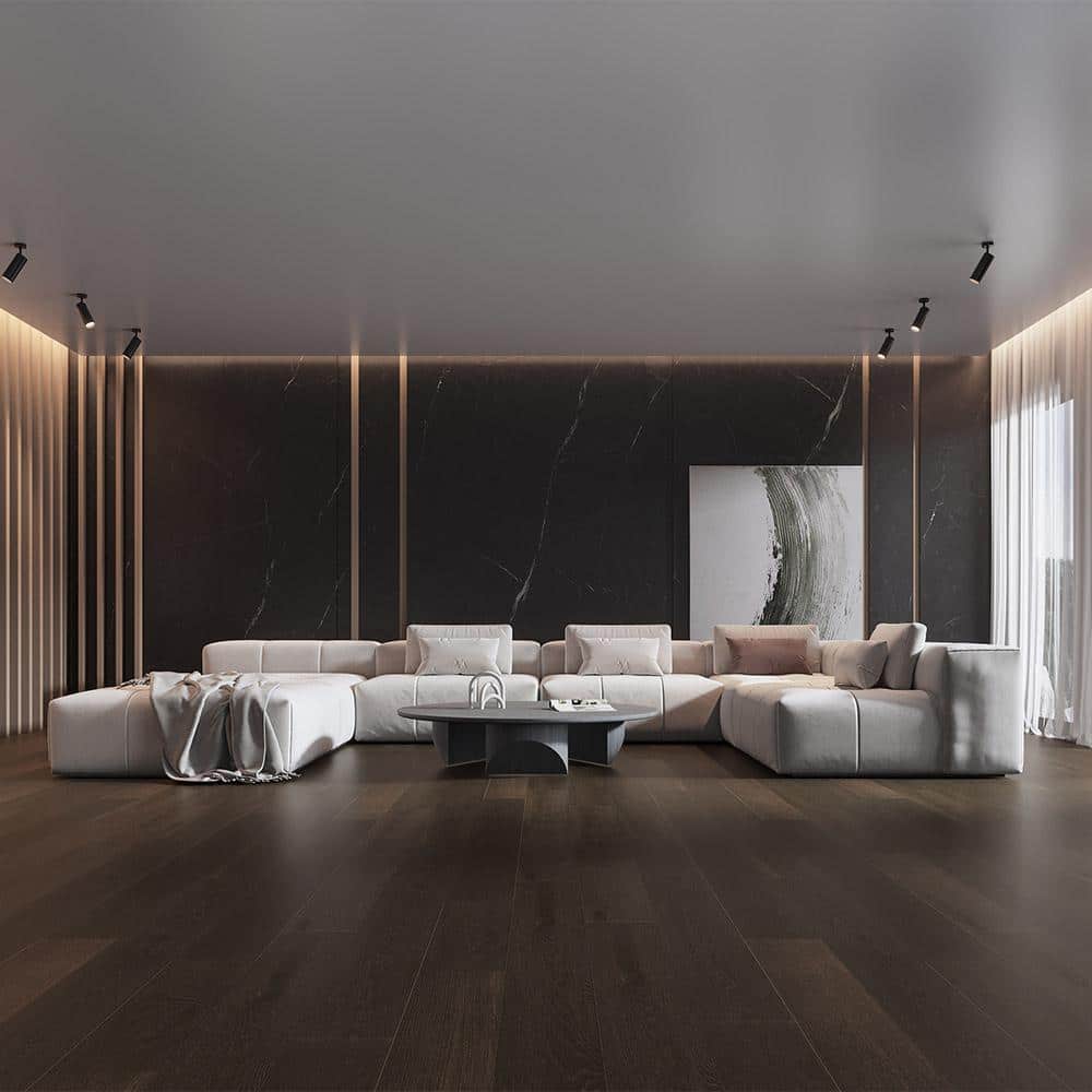 Selkirk Umber Oak 3/8 in. T x 6-1/2 in. W Tongue and Groove Wire Brushed Engineered Hardwood Flooring (31.97 sq.ft./case)