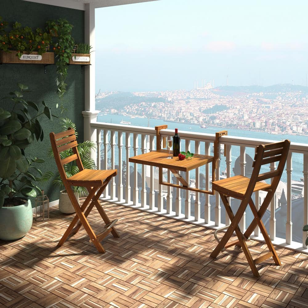 Interbuild 1 ft. x 1 ft. Interlocking 12 Slat Solid Teak Wood Deck Tile in Unfinished (10-Pieces Per Carton - 10 sq. ft.)