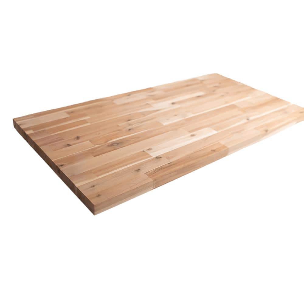 HARDWOOD REFLECTIONS 6 ft. L x 25 in. D Unfinished Acacia Solid Wood Butcher Block Countertop With Square Edge