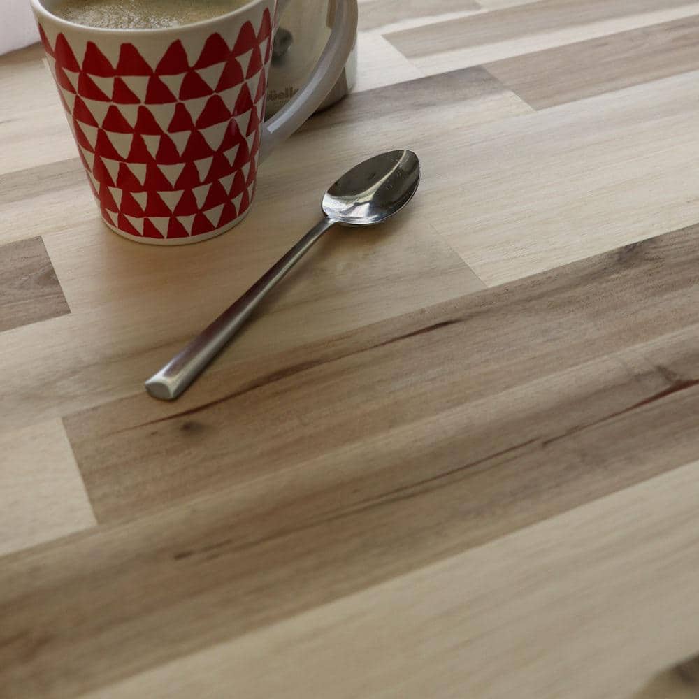 HARDWOOD REFLECTIONS 8 ft. L x 25 in. D Unfinished Acacia Solid Wood Butcher Block Countertop With Square Edge