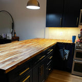 HARDWOOD REFLECTIONS 8 ft. L x 25 in. D Unfinished Acacia Solid Wood Butcher Block Countertop With Square Edge