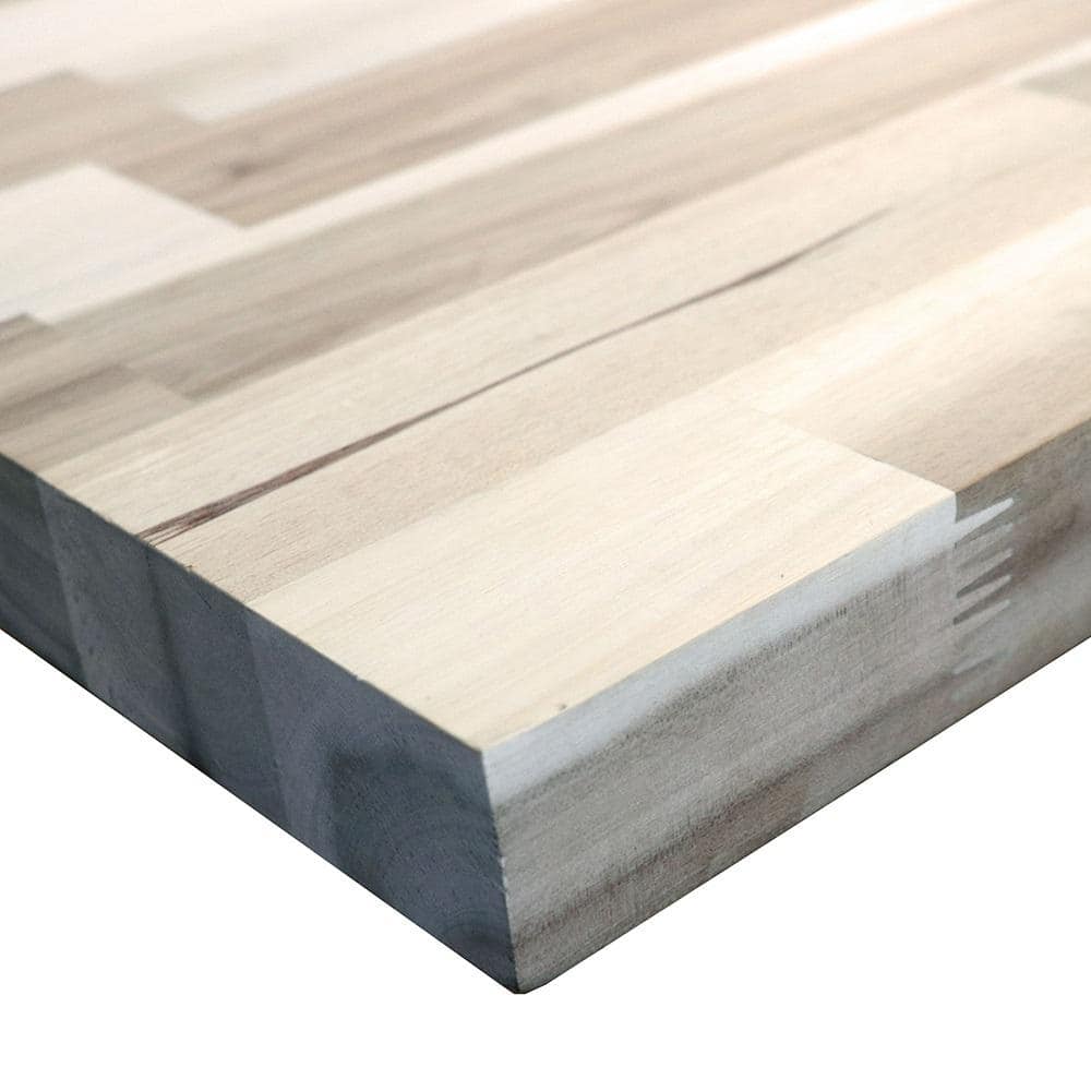 HARDWOOD REFLECTIONS 8 ft. L x 25 in. D Unfinished Acacia Solid Wood Butcher Block Countertop With Square Edge
