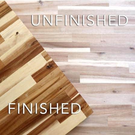 HARDWOOD REFLECTIONS 8 ft. L x 25 in. D Unfinished Acacia Solid Wood Butcher Block Countertop With Square Edge