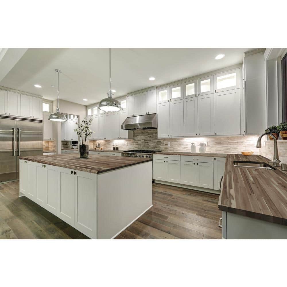 Interbuild 6 ft. L x 25.5 in. D, Unfinished Acacia Butcher Block Standard Countertop, with Live Edge