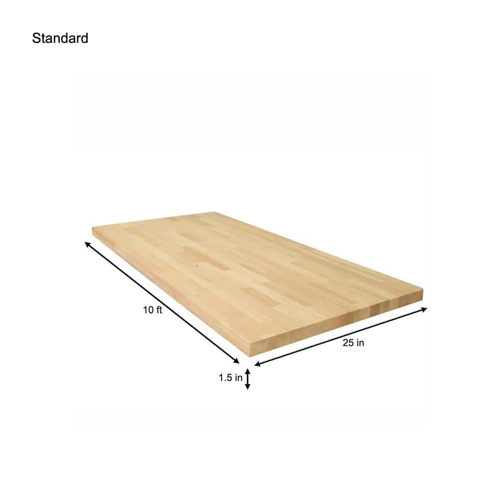 HARDWOOD REFLECTIONS 10 ft. L x 25 in. D Unfinished Alder Solid Wood Butcher Block Countertop With Eased Edge