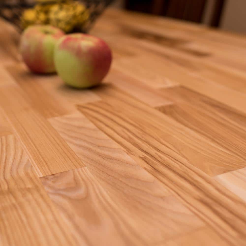 HARDWOOD REFLECTIONS 8 ft. L x 25 in. D Unfinished Ash Butcher Block Standard Countertop with Square Edge