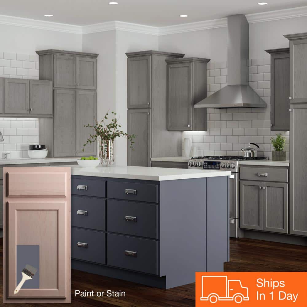 36 in. W x 12 in. D x 30 in. H Assembled Wall Kitchen Cabinet in Unfinished with Recessed Panel