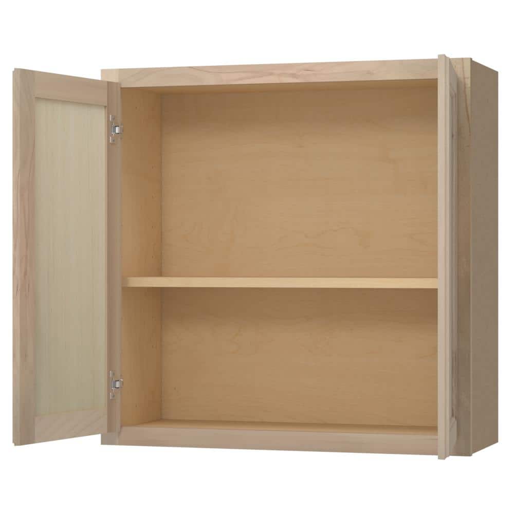 36 in. W x 12 in. D x 30 in. H Assembled Wall Kitchen Cabinet in Unfinished with Recessed Panel