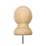 Waddell Large Ball Post Top with Pre-Installed Screw - 4.25 in. x 3.25 in. - Unfinished Sanded Pine - DIY Porch and Fence Decor