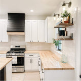 HARDWOOD REFLECTIONS 6 ft. L x 39 in. D Unfinished Birch Solid Wood Butcher Block Island Countertop With Eased Edge
